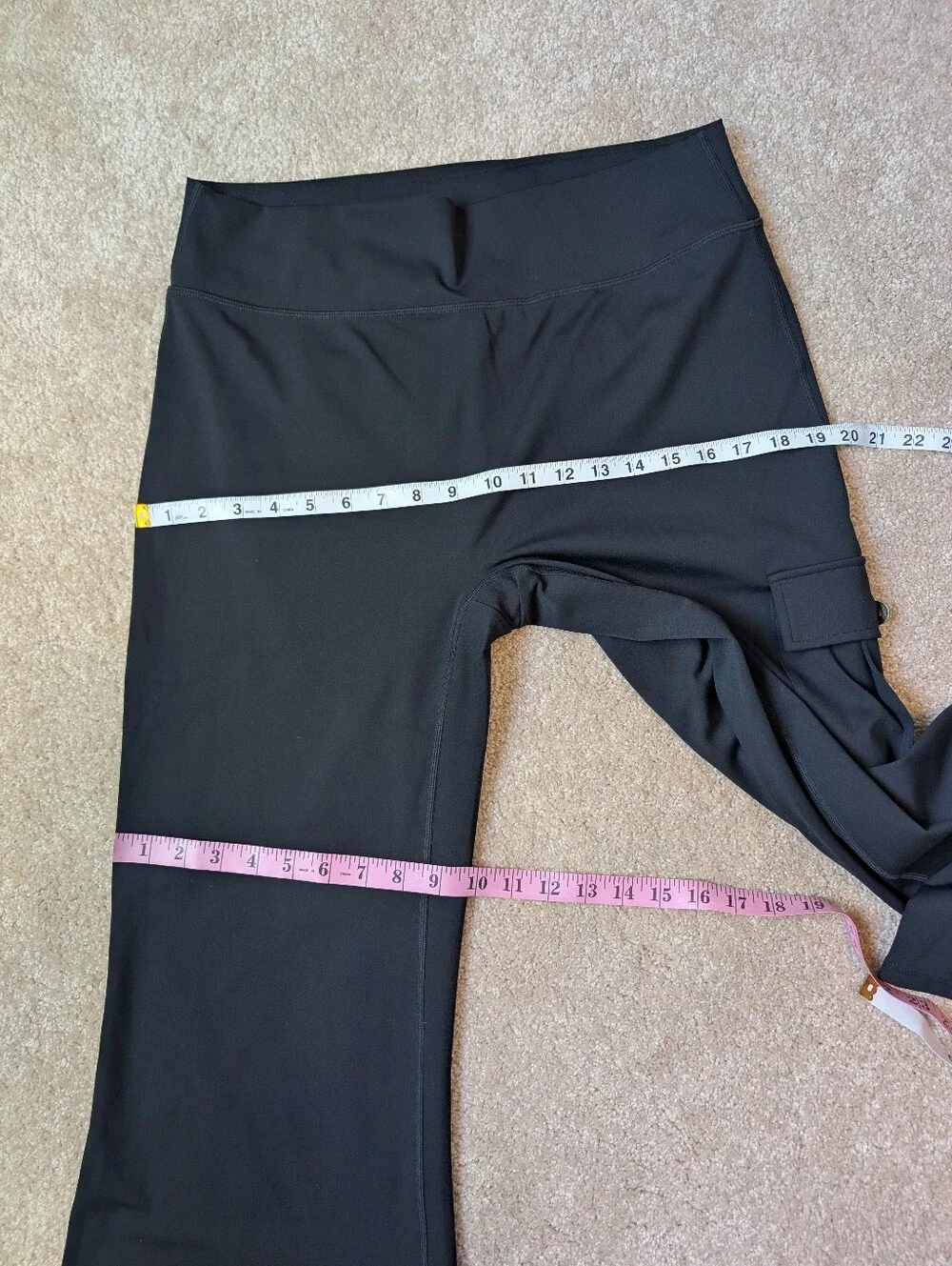 NWT Halara Black Daystretch High Waisted Ruched Flare Workout Leggings Pants - Picture 6 of 8